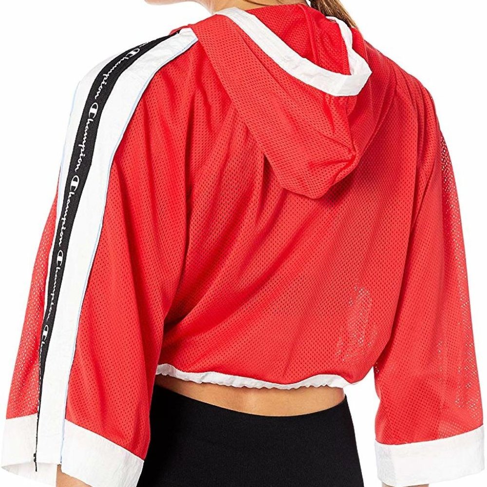Champion Women's Cropped Mesh Top RED NWT - Picture 6 of 12